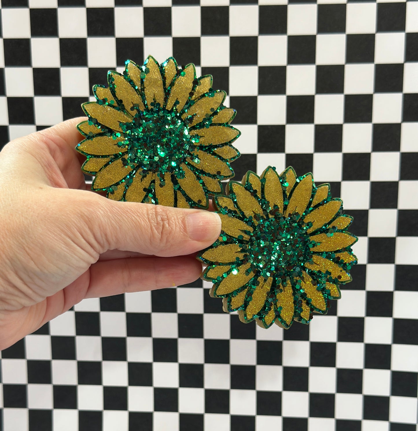 Sunflower glitter Vent Clips