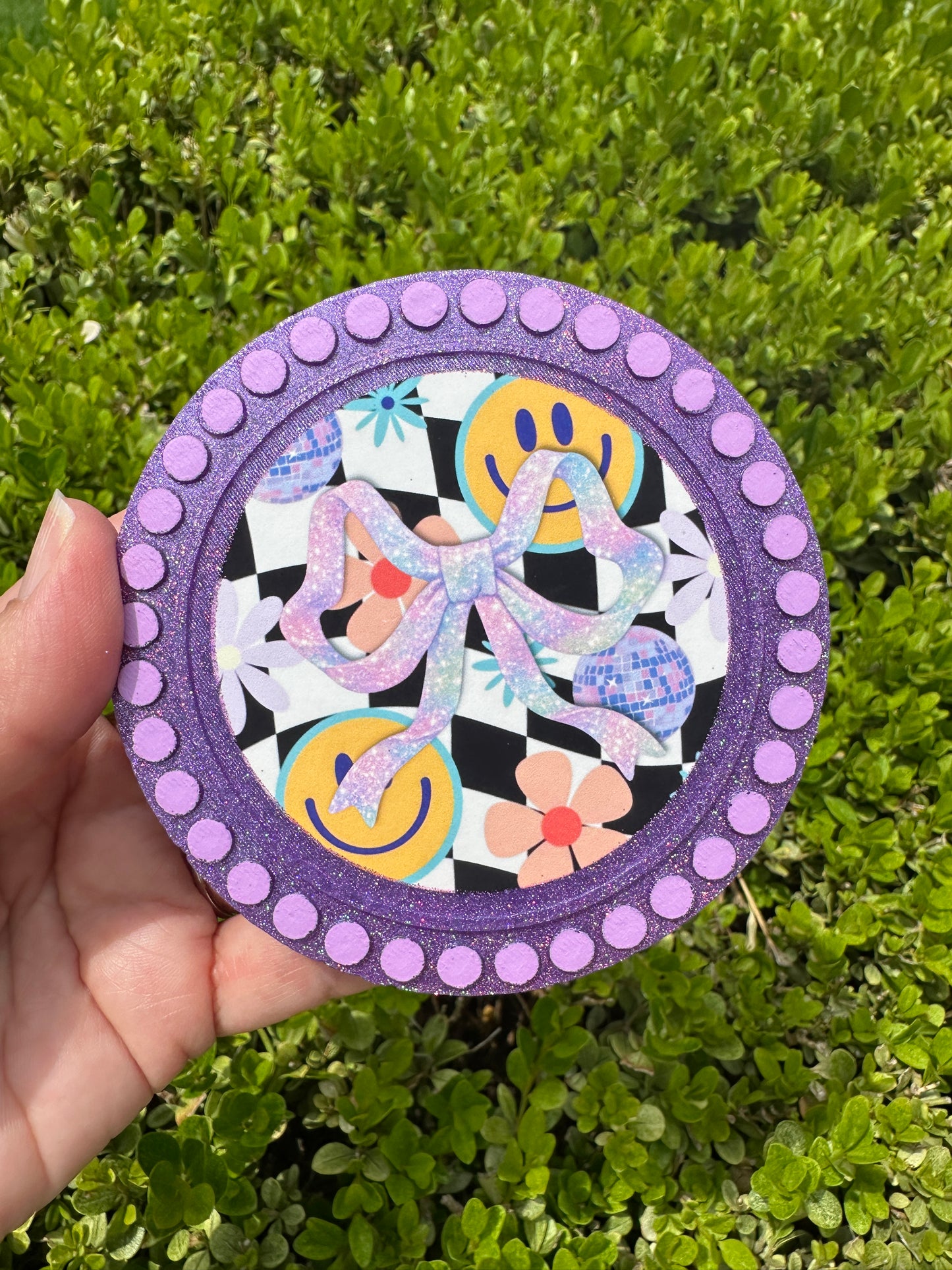 Purple Smiley Bow