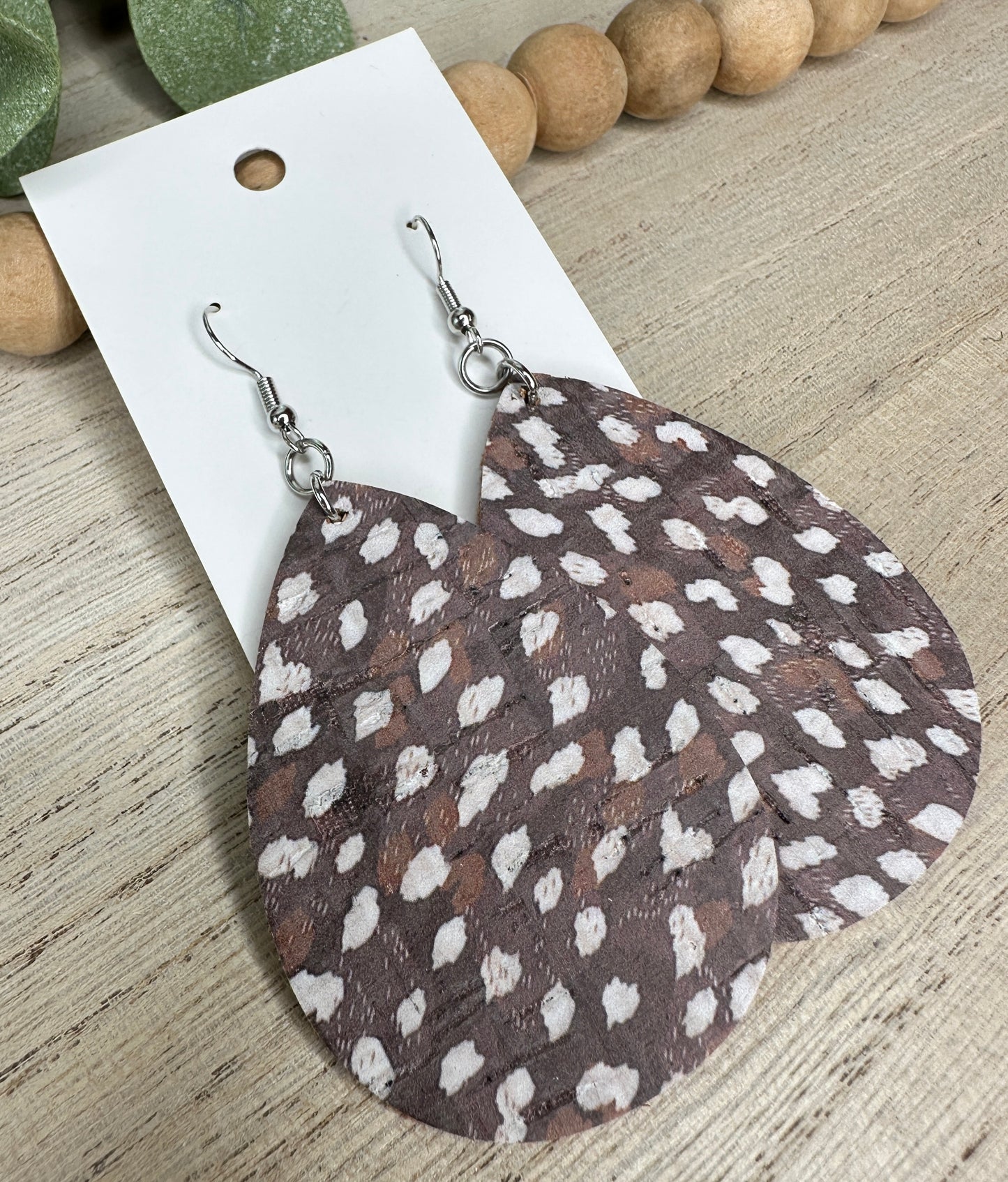 Deer Print Teardrop Earring