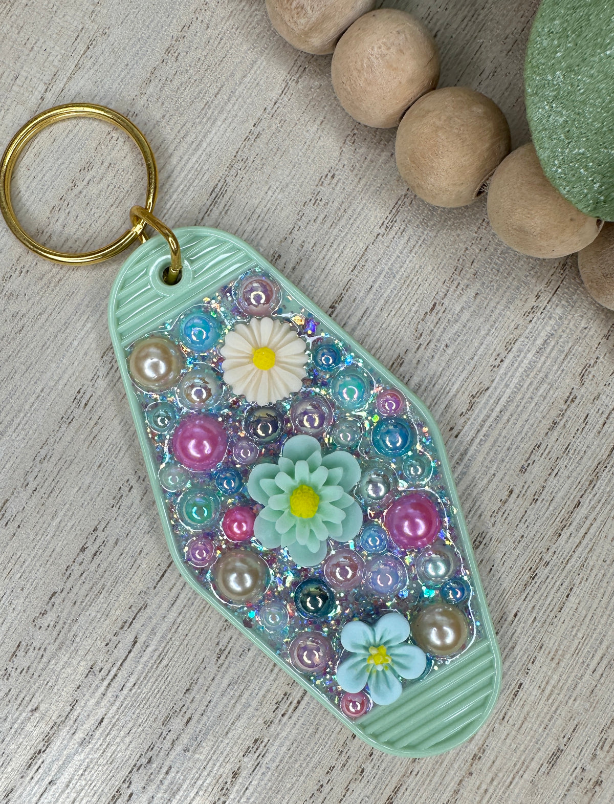 Inhale Peace Exhale Chaos Bling Motel Keychain