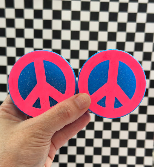 Blue and Pink Peace Sign Vent Clips