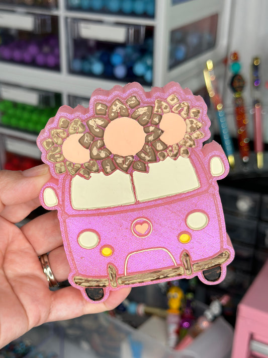 Pink Bus with Neutral Flowers