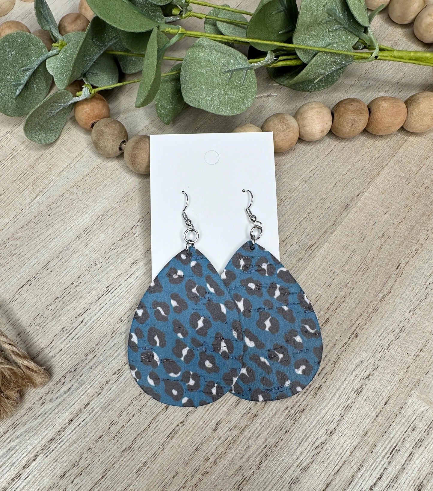 Blue Leopard Earring