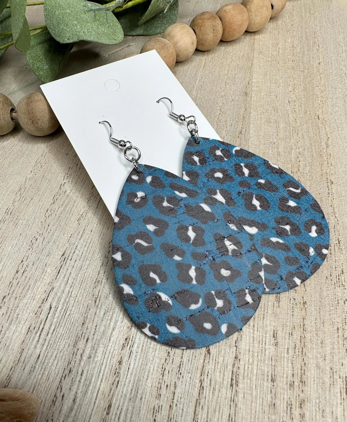 Blue Leopard Earring
