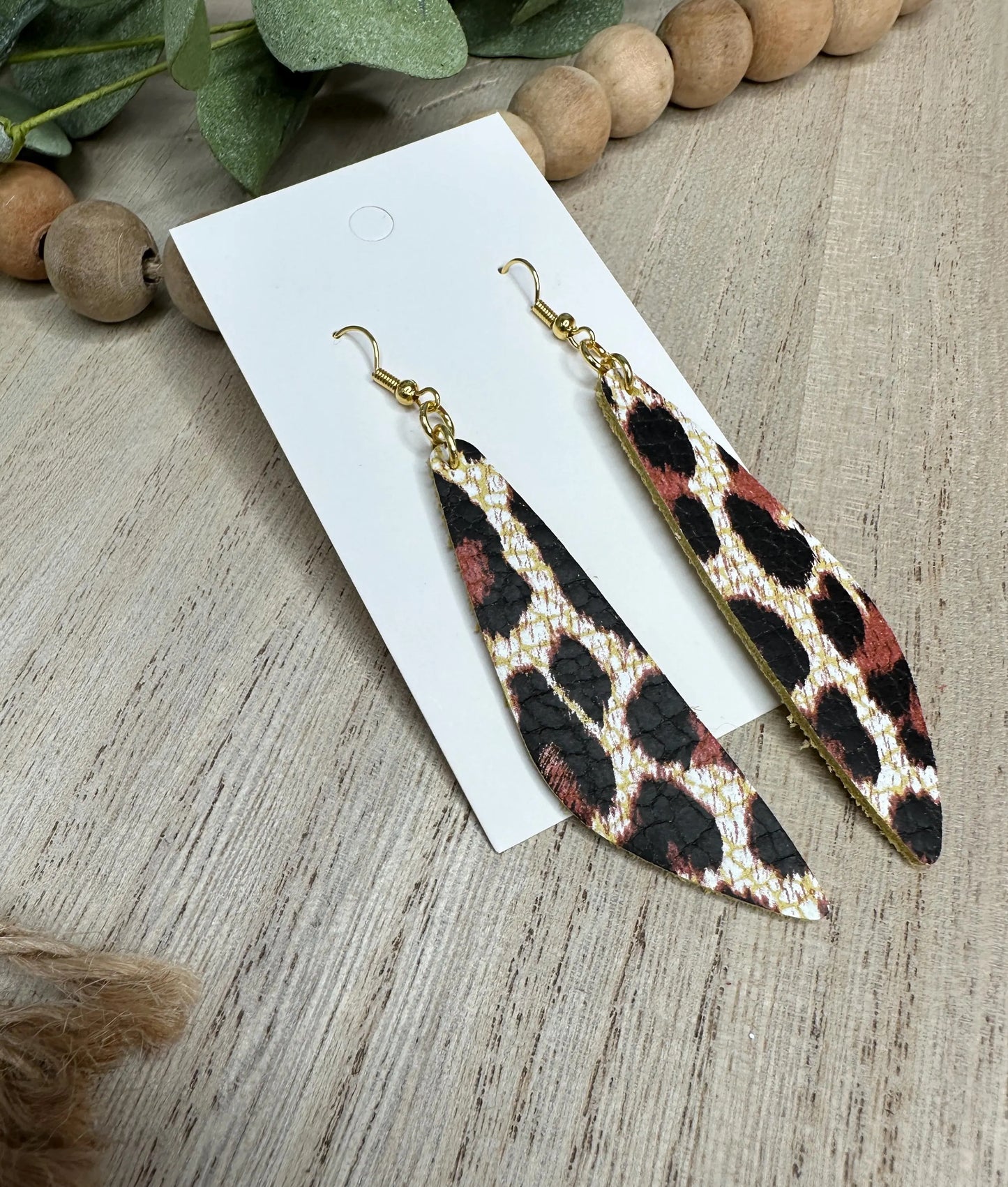 Leopard Angled Earring