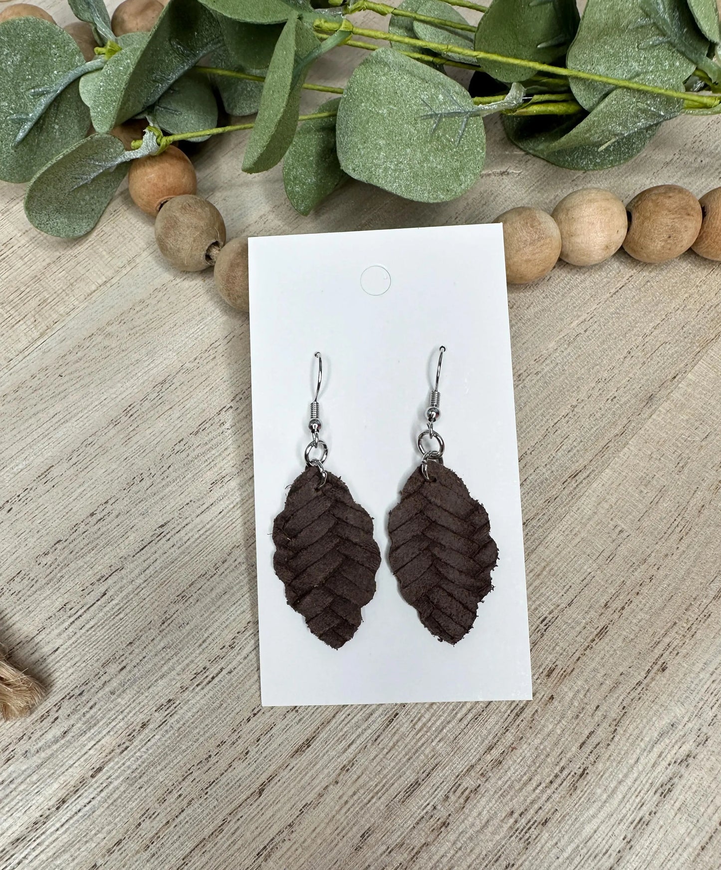 Mini Brown Braided Earring
