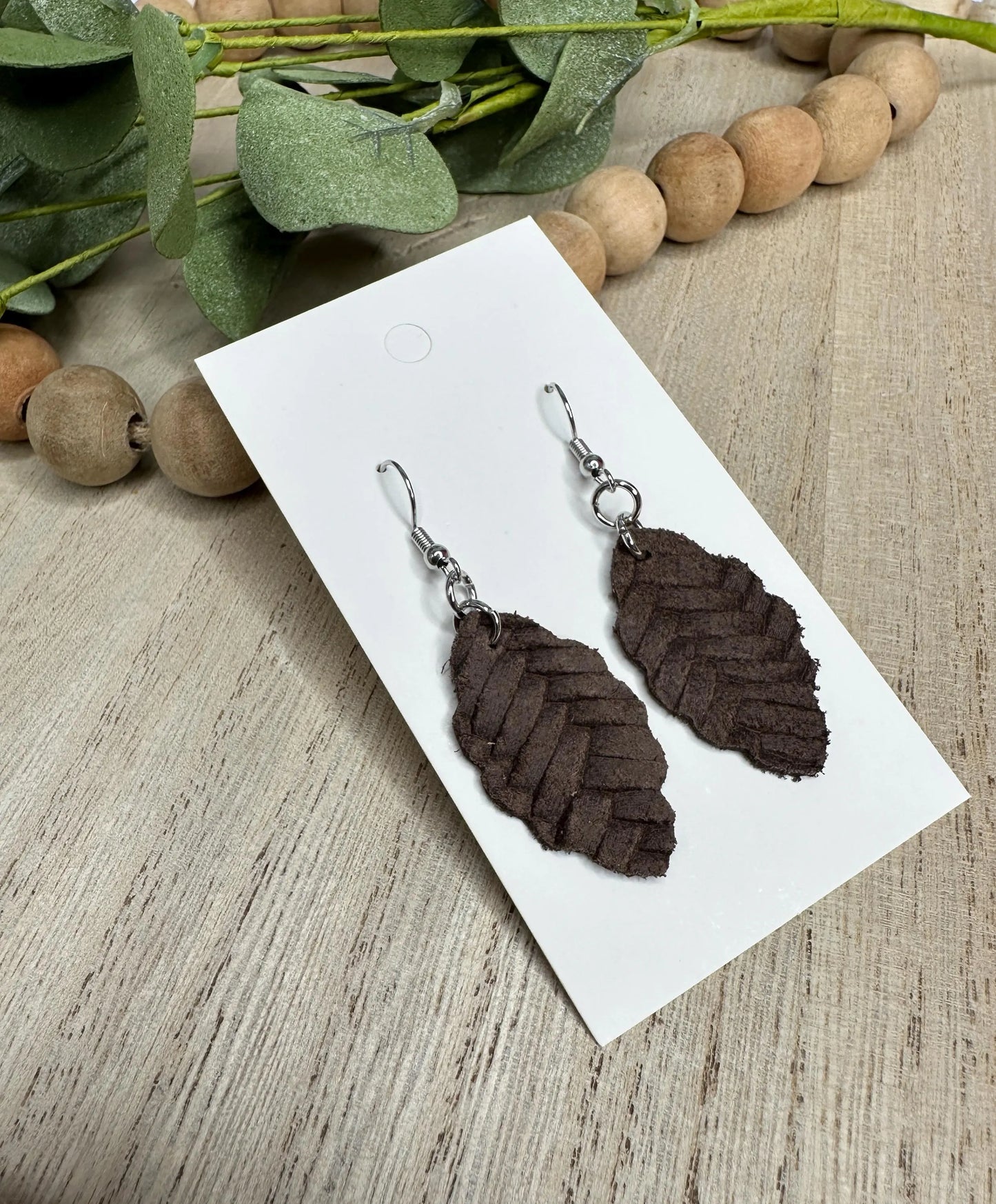 Mini Brown Braided Earring