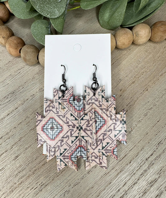 Pink Aztec Earrings
