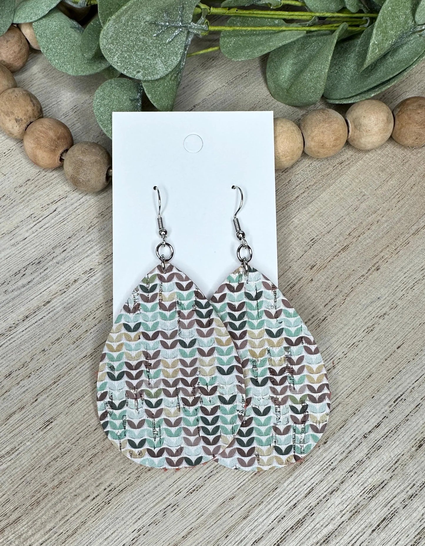 Neutral Leaf Teardrop Earring