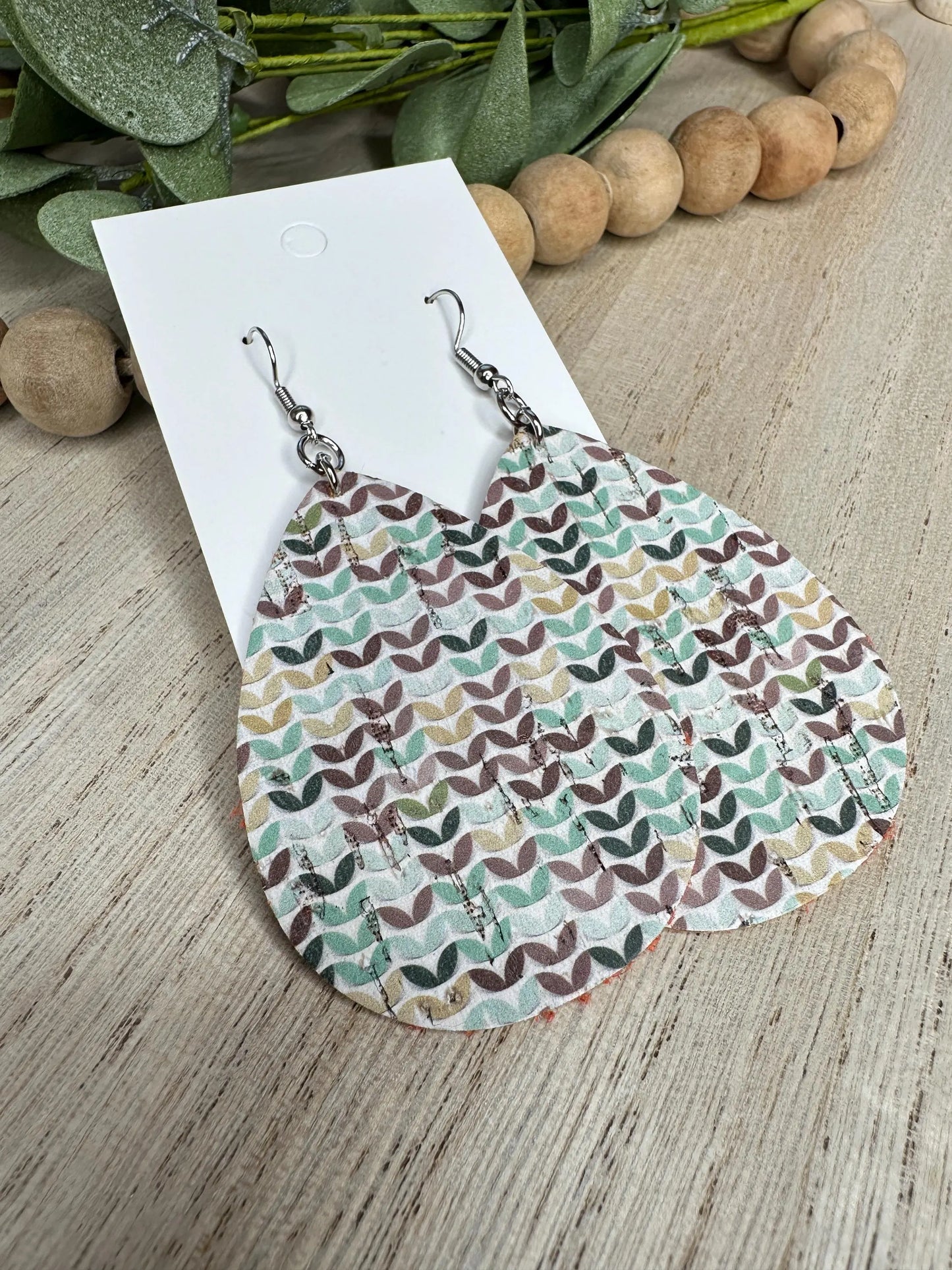 Neutral Leaf Teardrop Earring