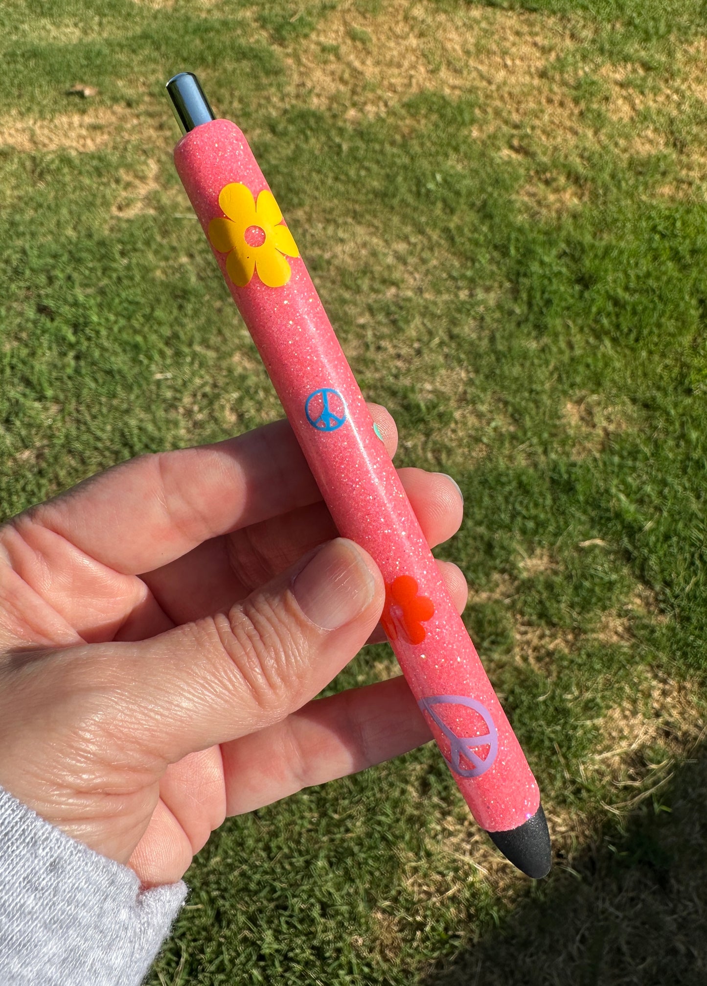 Coral Pink Glitter Pen