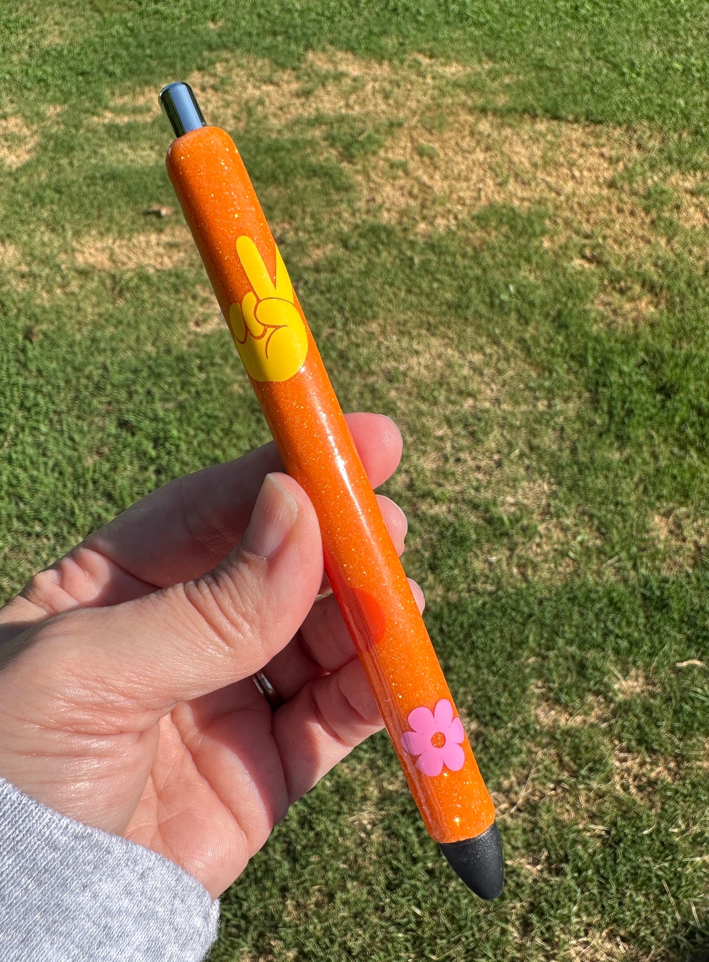 Orange Glitter Pen