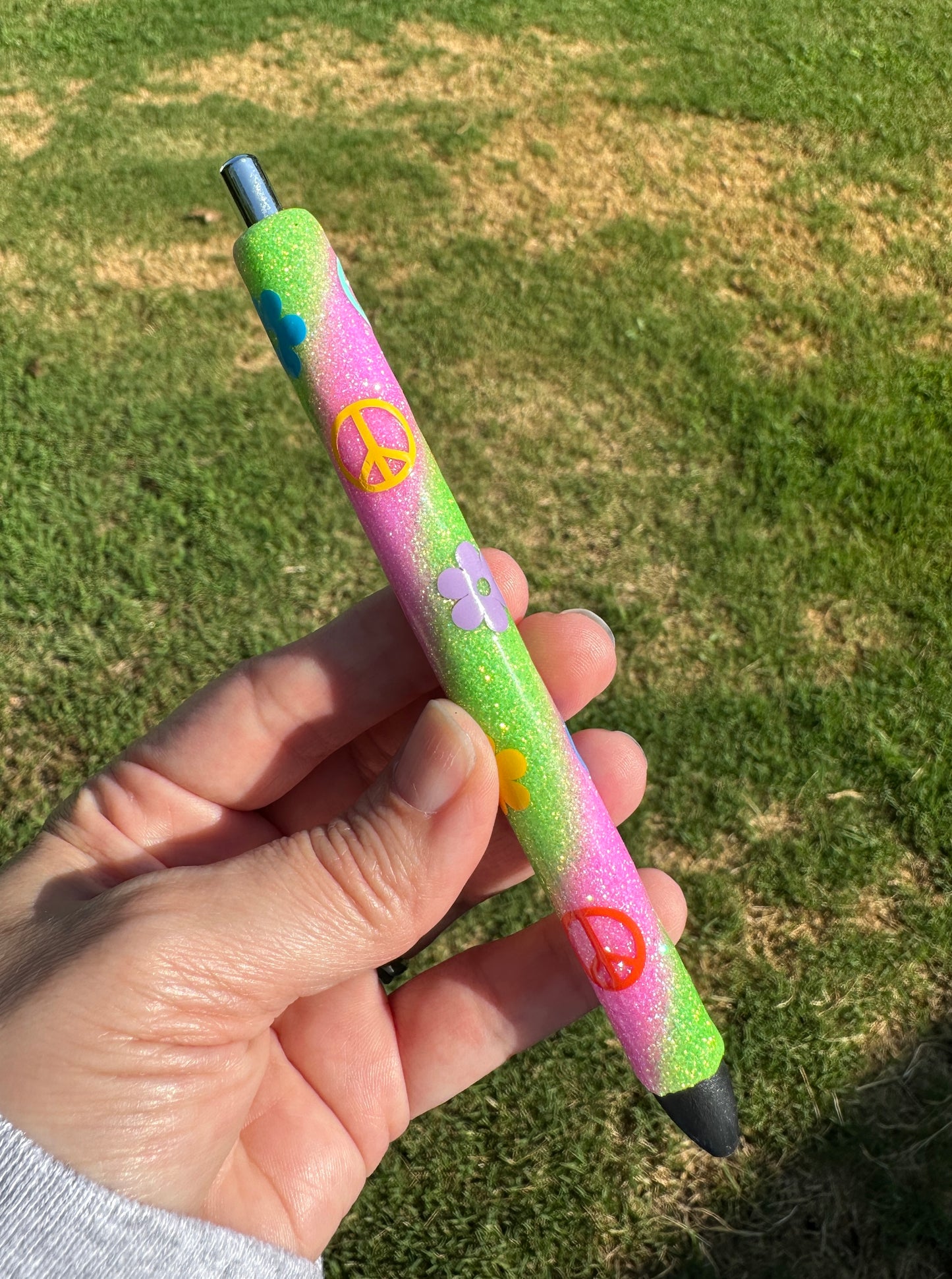 Purple Green Swirl Glitter Pen