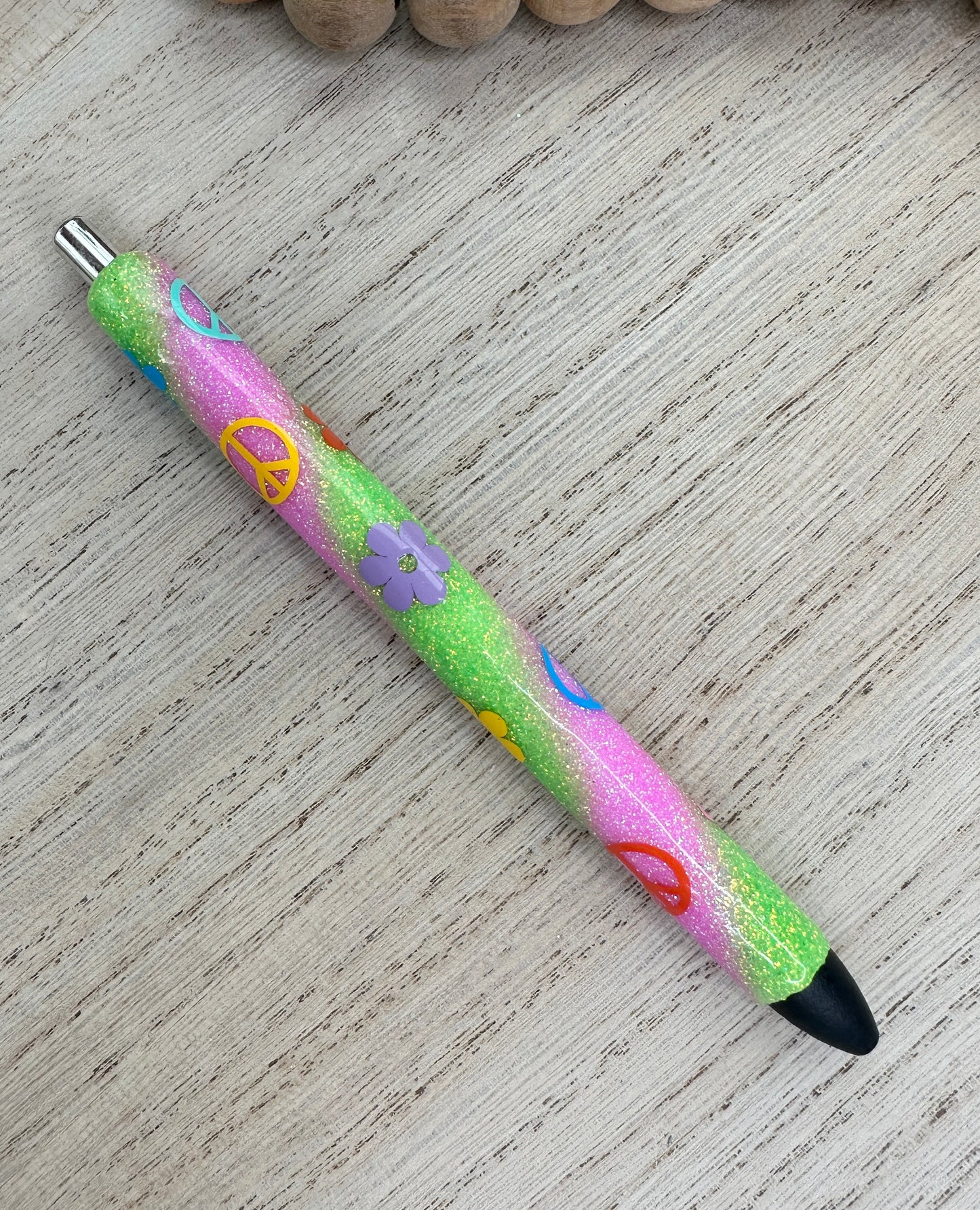 Purple Green Swirl Glitter Pen