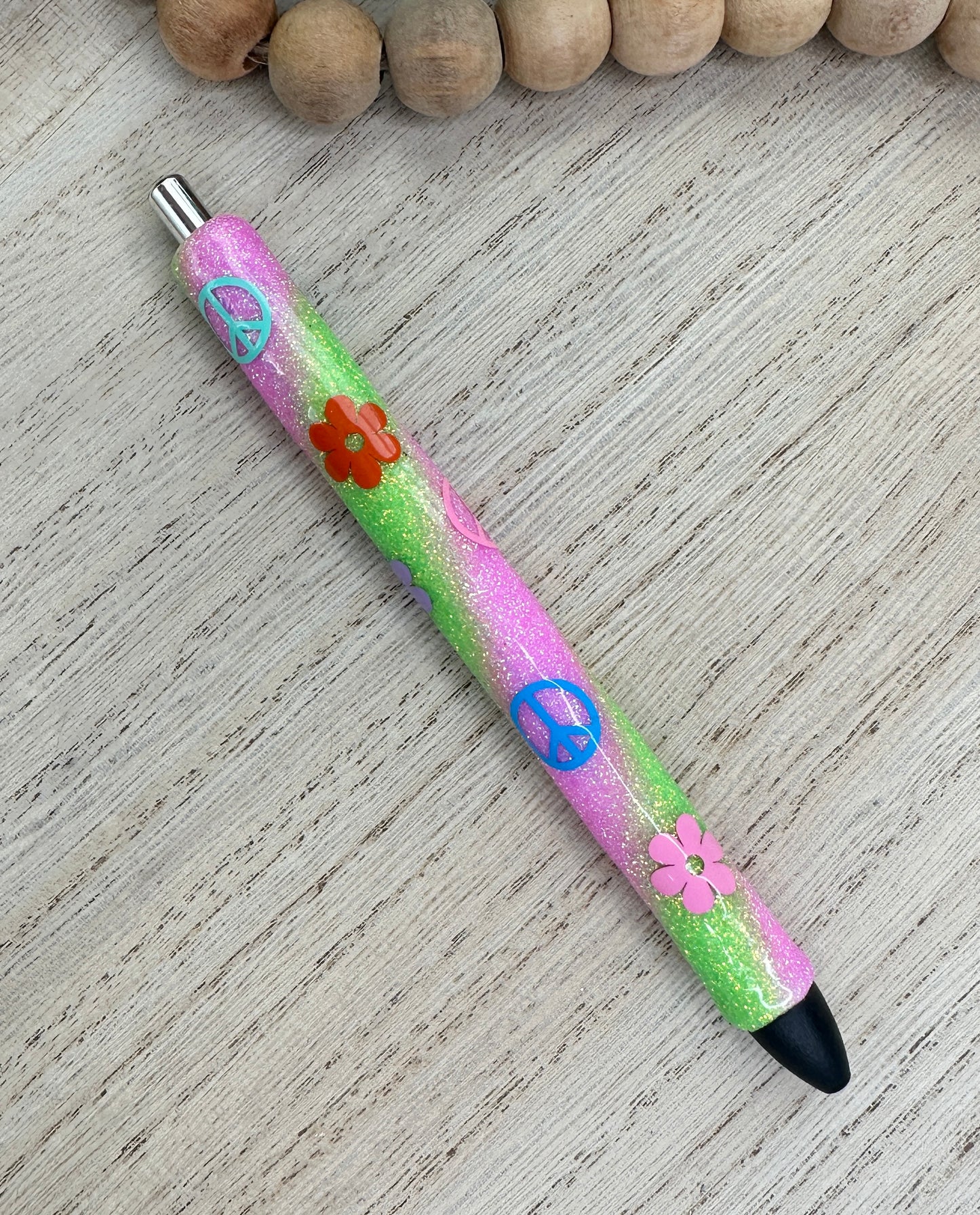 Purple Green Swirl Glitter Pen
