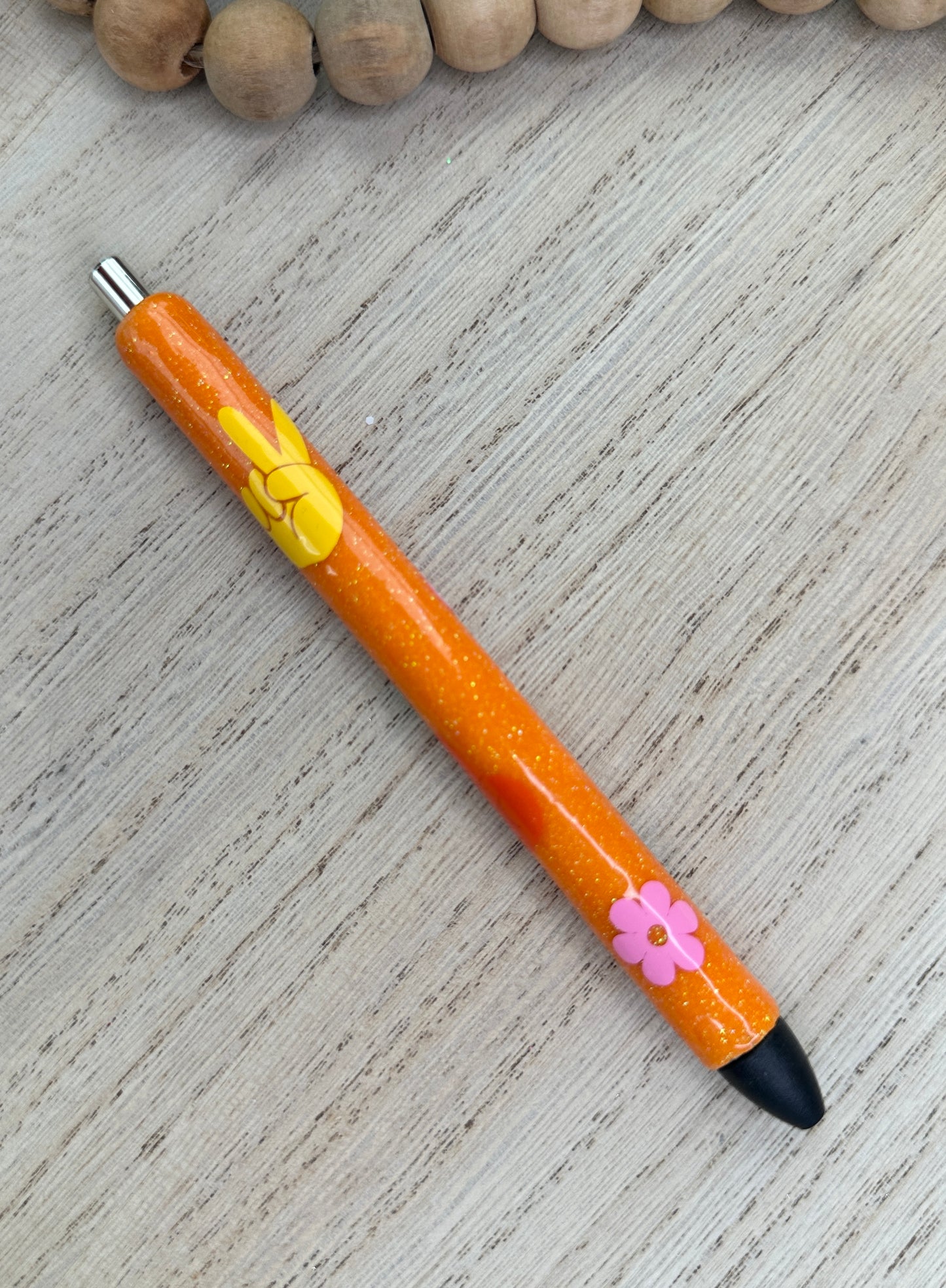 Orange Glitter Pen