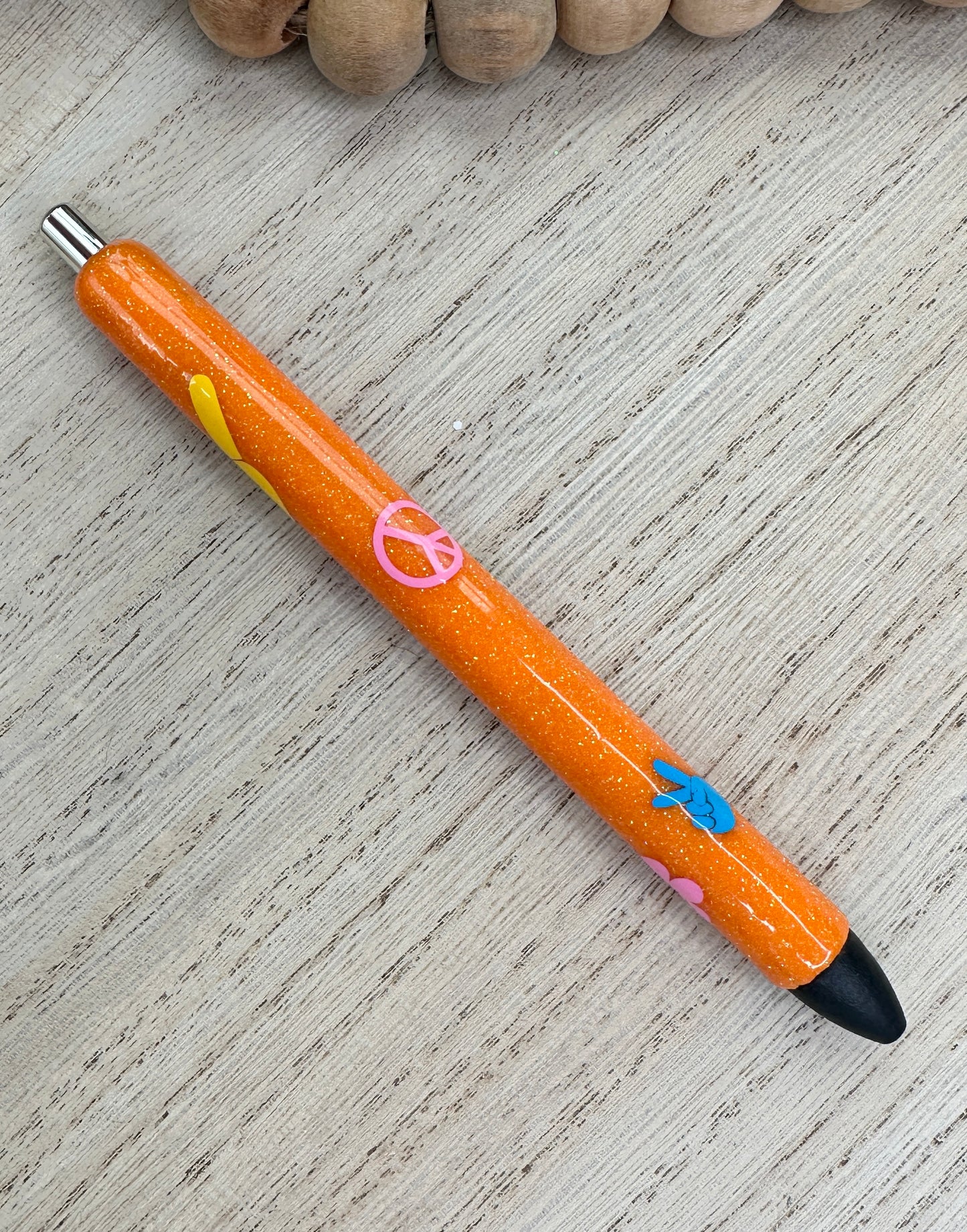 Orange Glitter Pen