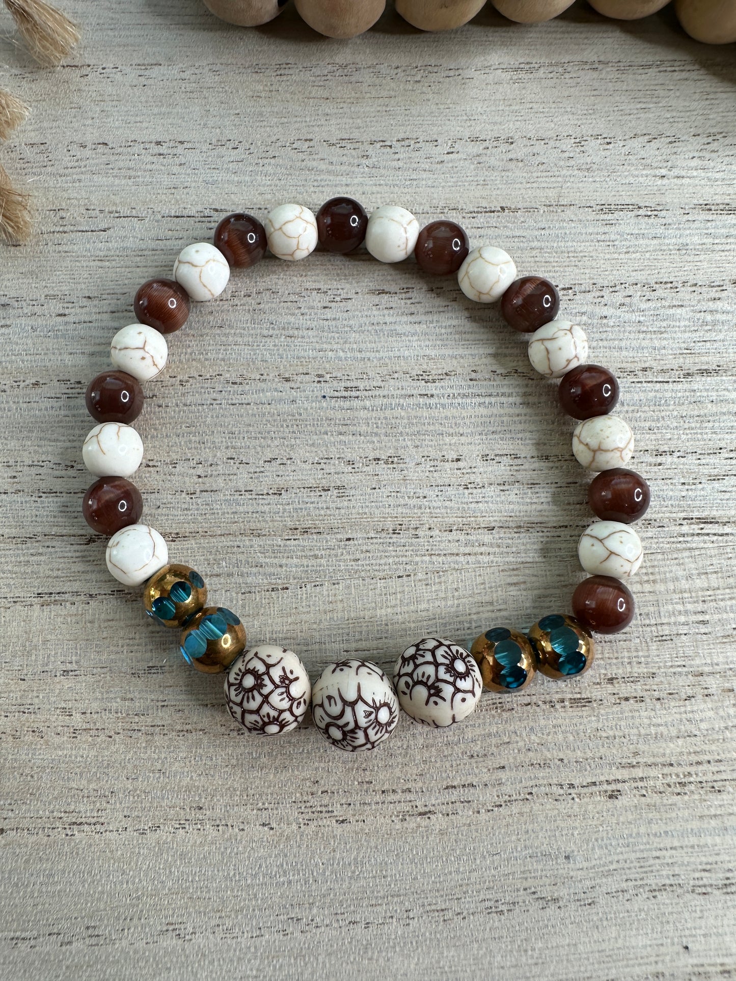 BRACELET #4 brown and teal