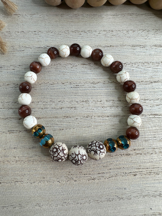 BRACELET #4 brown and teal