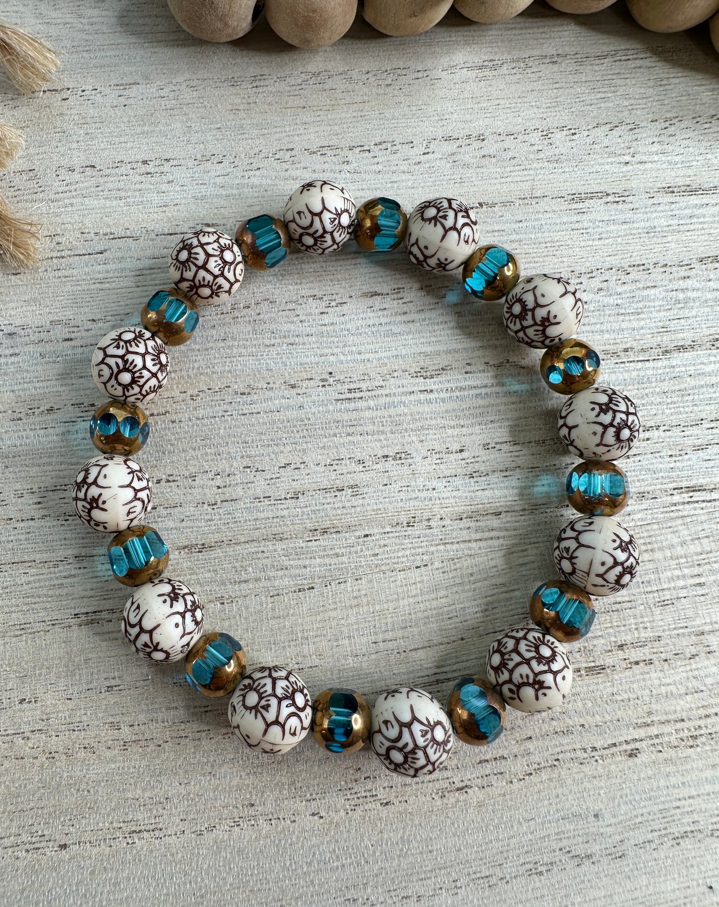 BRACELET #3 brown and teal