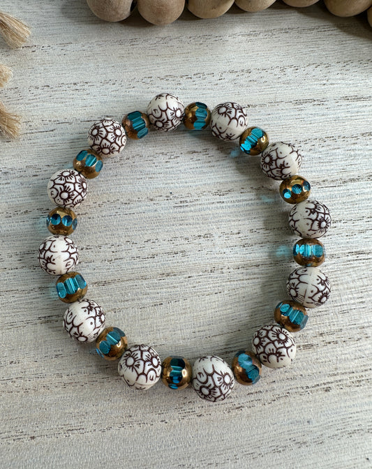 BRACELET #3 brown and teal