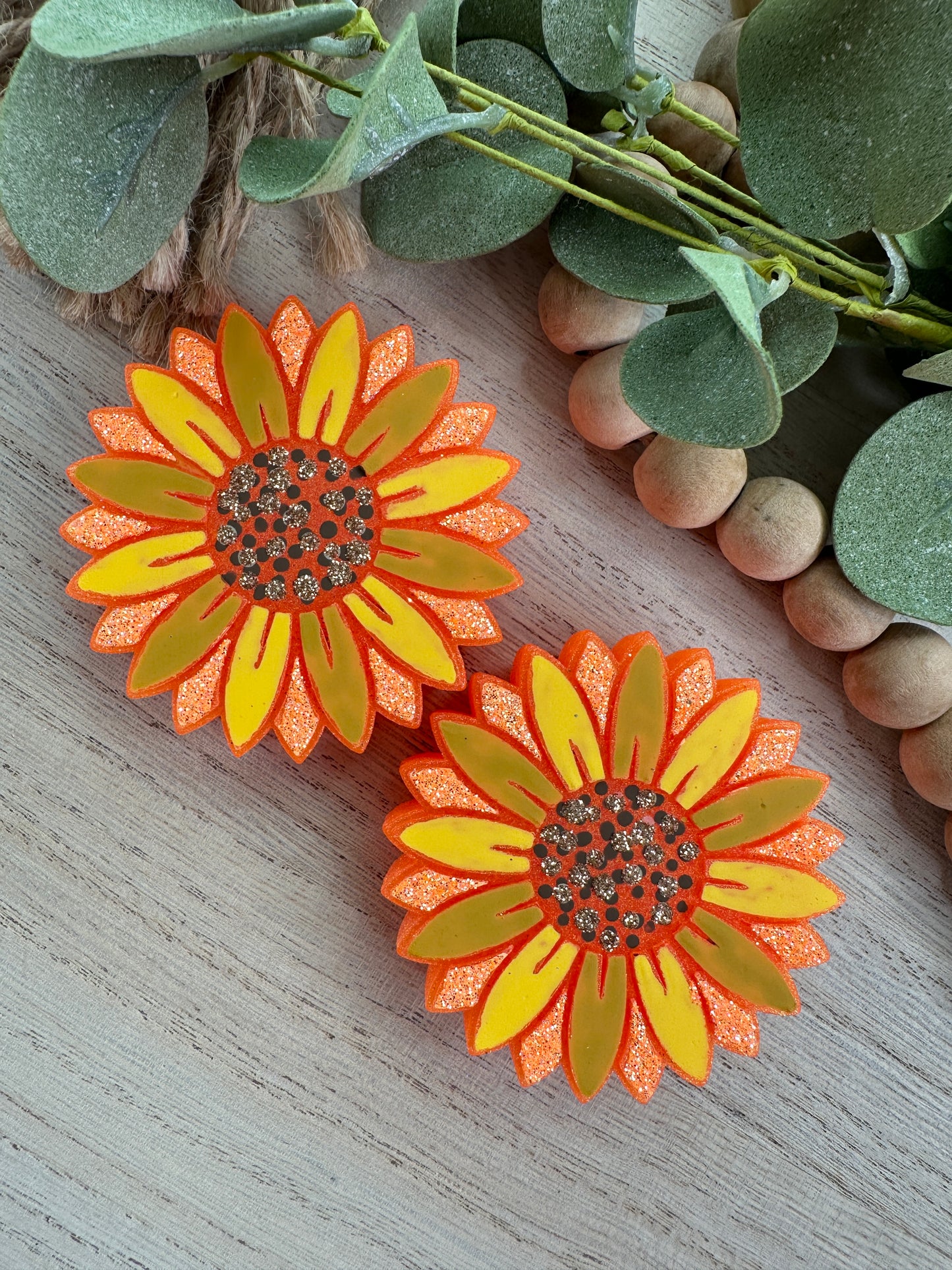 Orange Sunflower Vent Clips