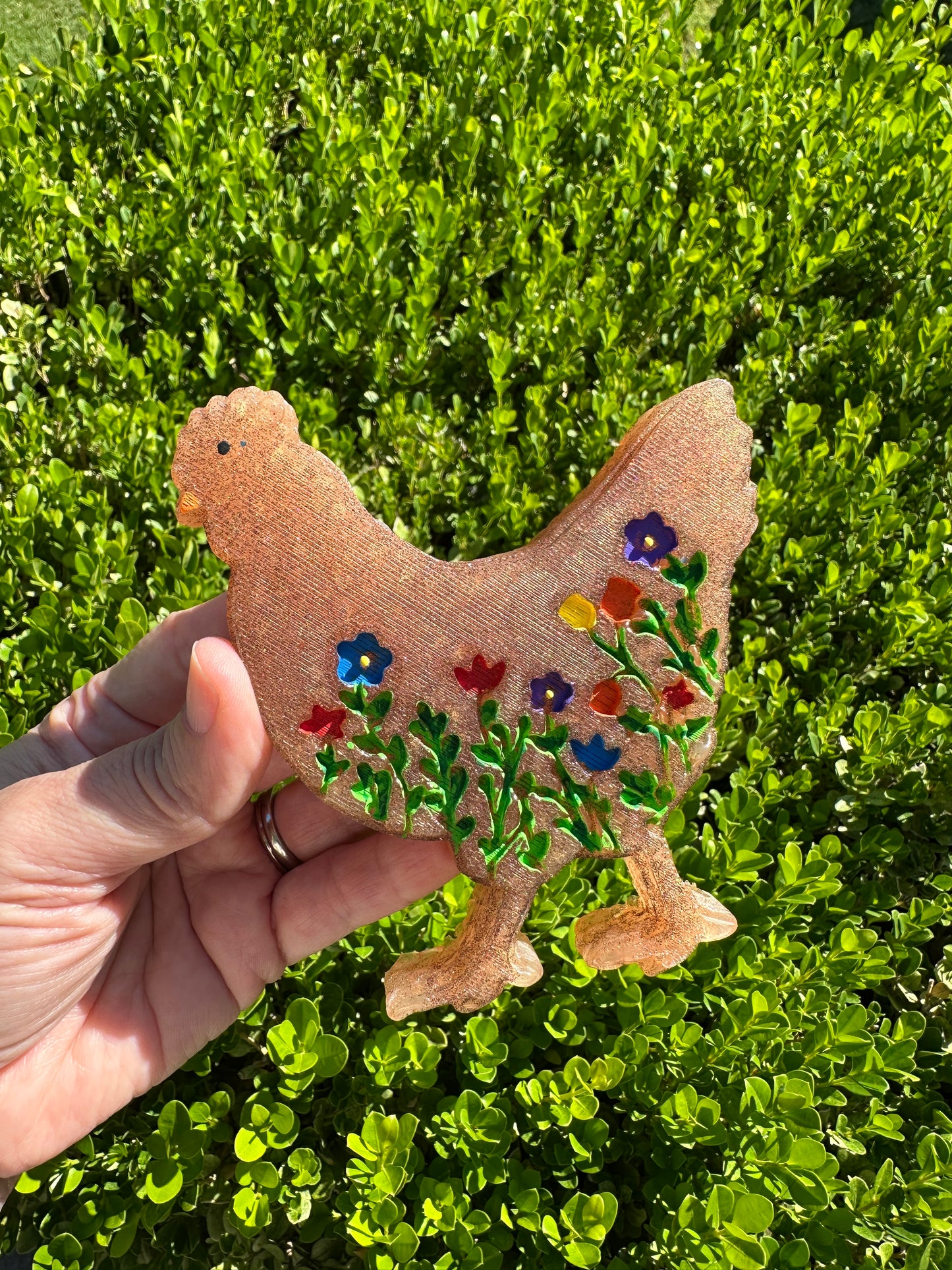 BROWN FLORAL CHICKEN