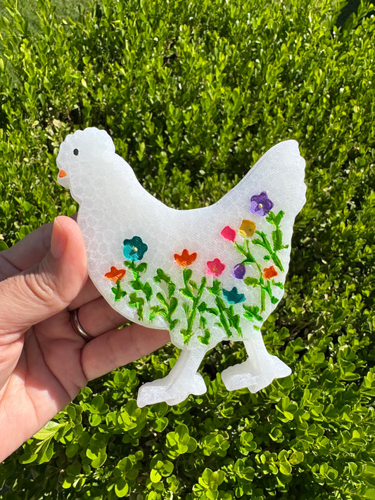 WHITE FLORAL CHICKEN