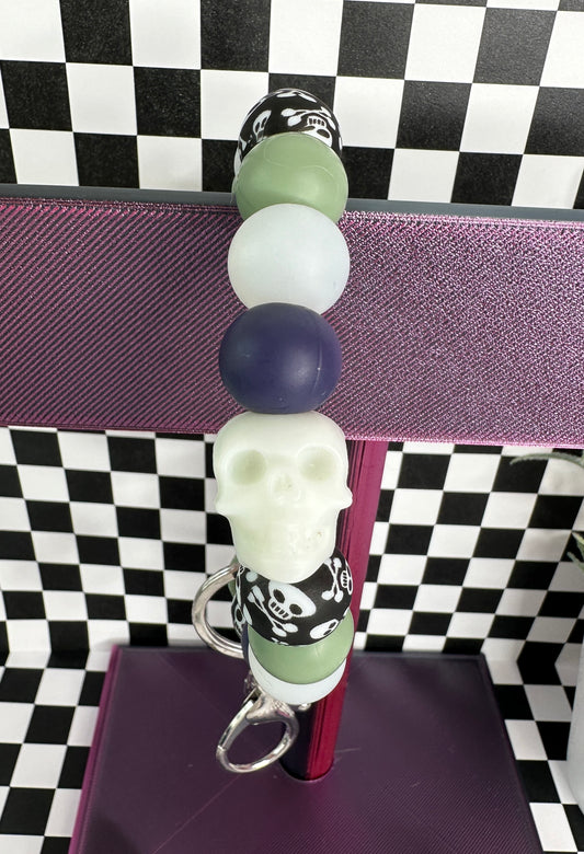 Wristlet Keychain #1 Skelly Glow in the Dark