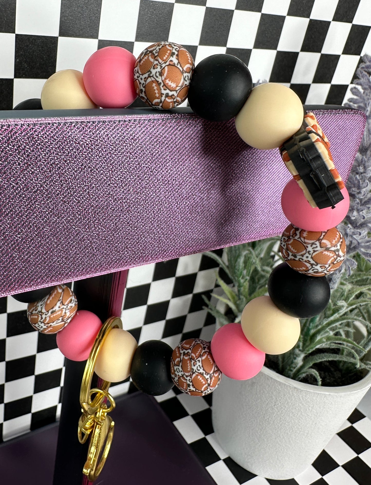 Wristlet Keychain #4 Football Mom