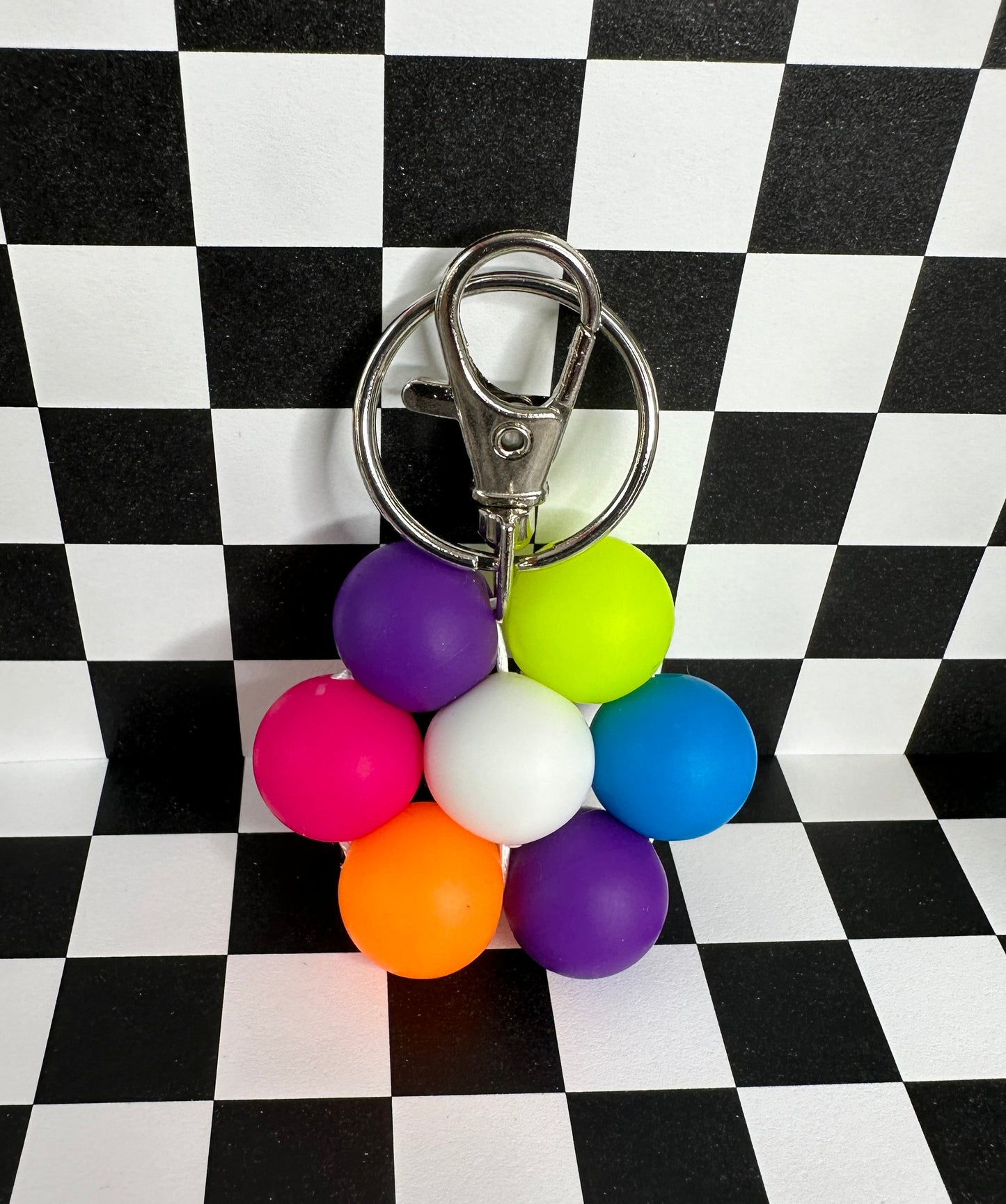 Mini Beaded Flower Keychain #1