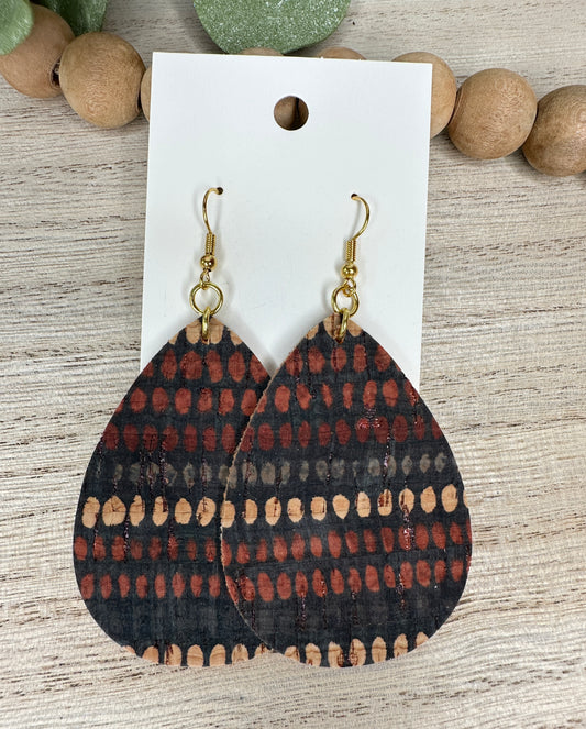 Dotted Fall Tones Teardrop Earring