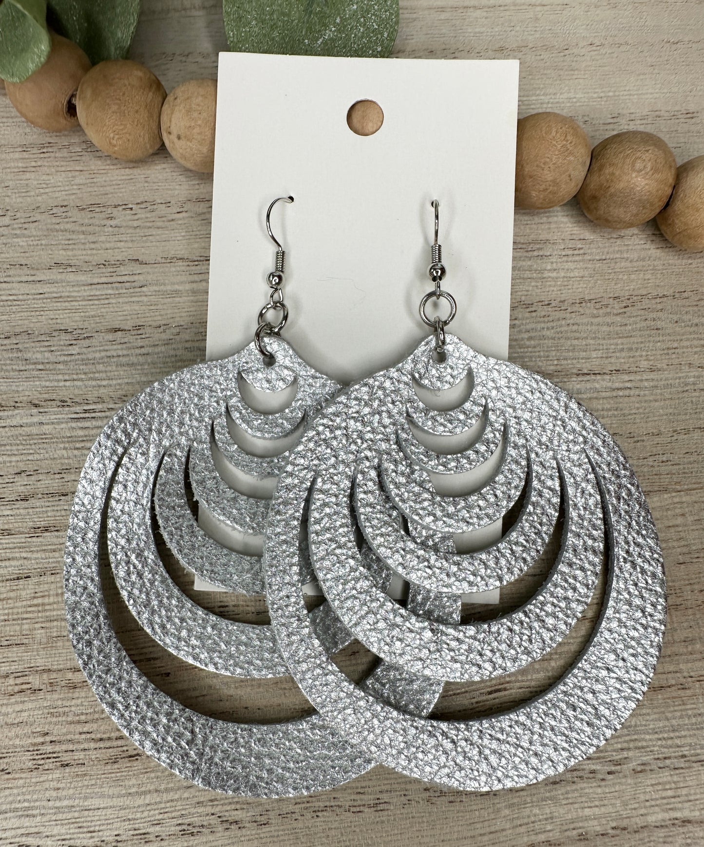 Silver Round Cut Out Earring