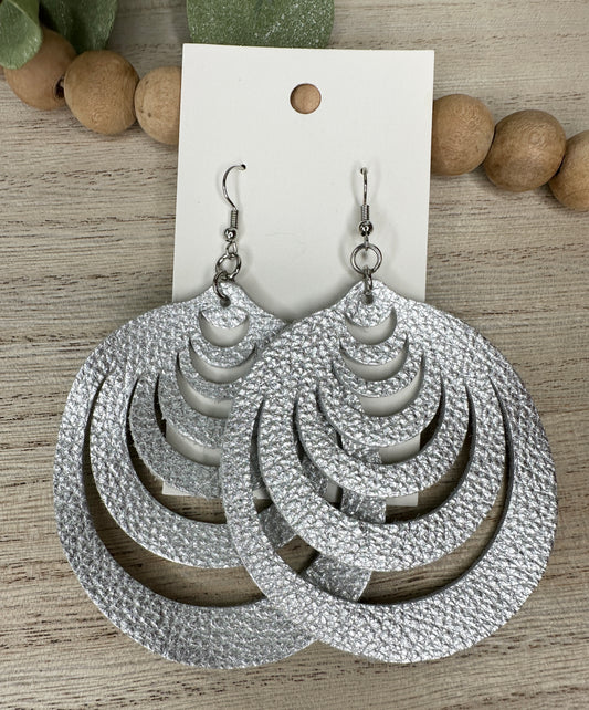 Silver Round Cut Out Earring