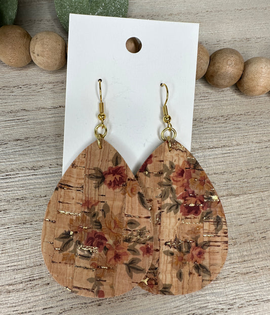 Floral Gold Teardrop Earring
