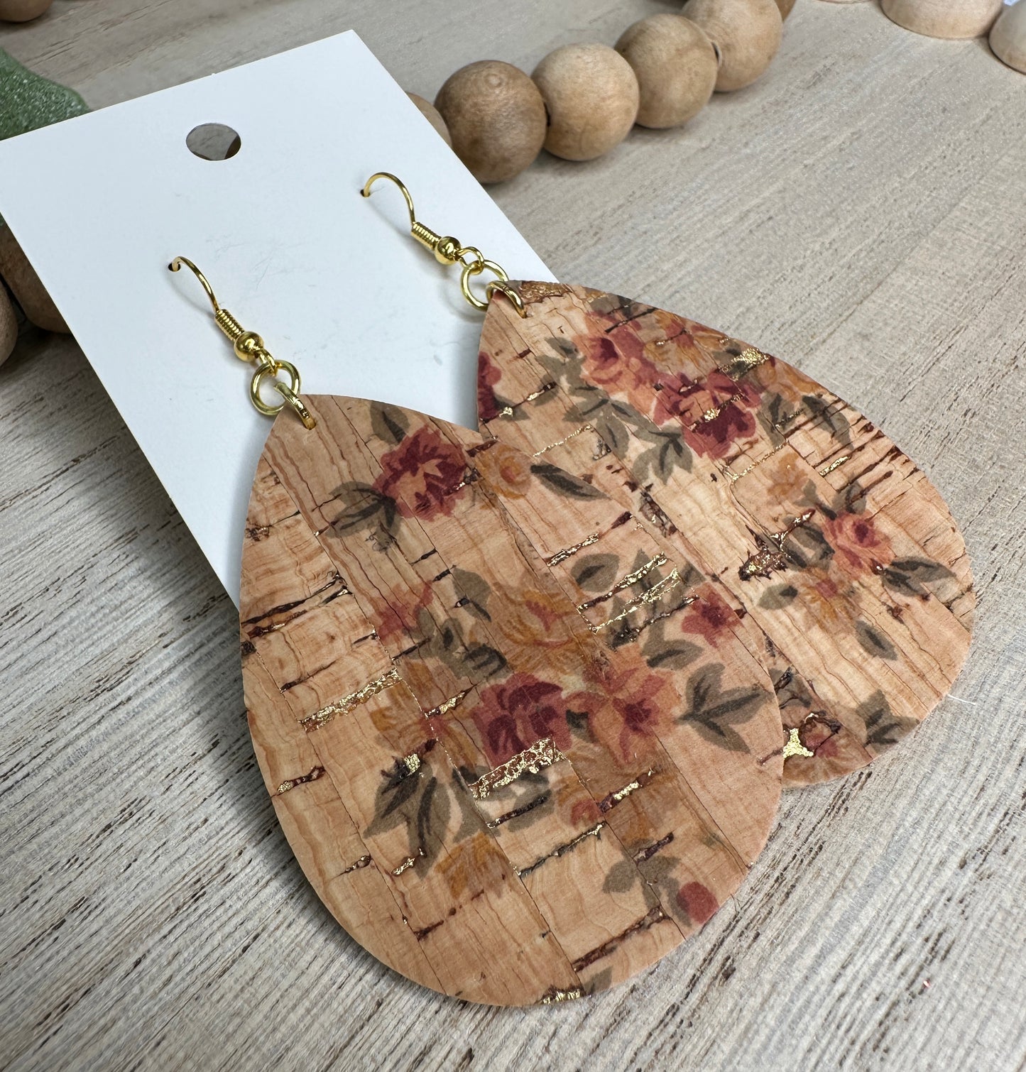 Floral Gold Teardrop Earring