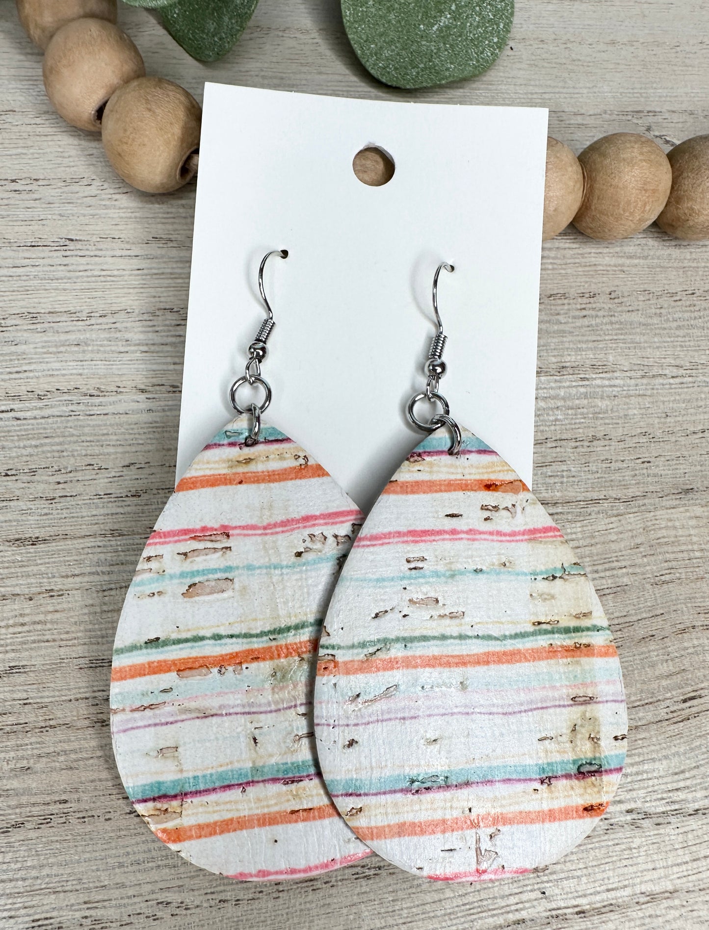 Beachy Stripes Teardrop Earring