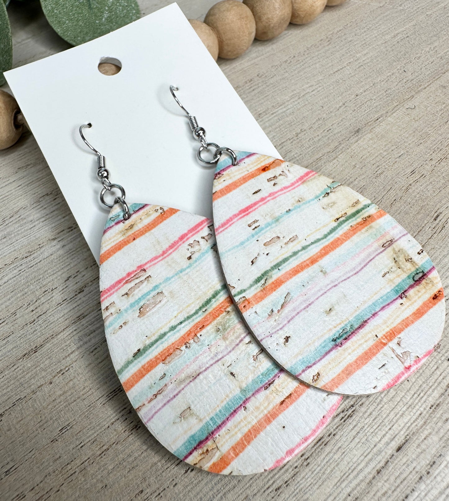Beachy Stripes Teardrop Earring