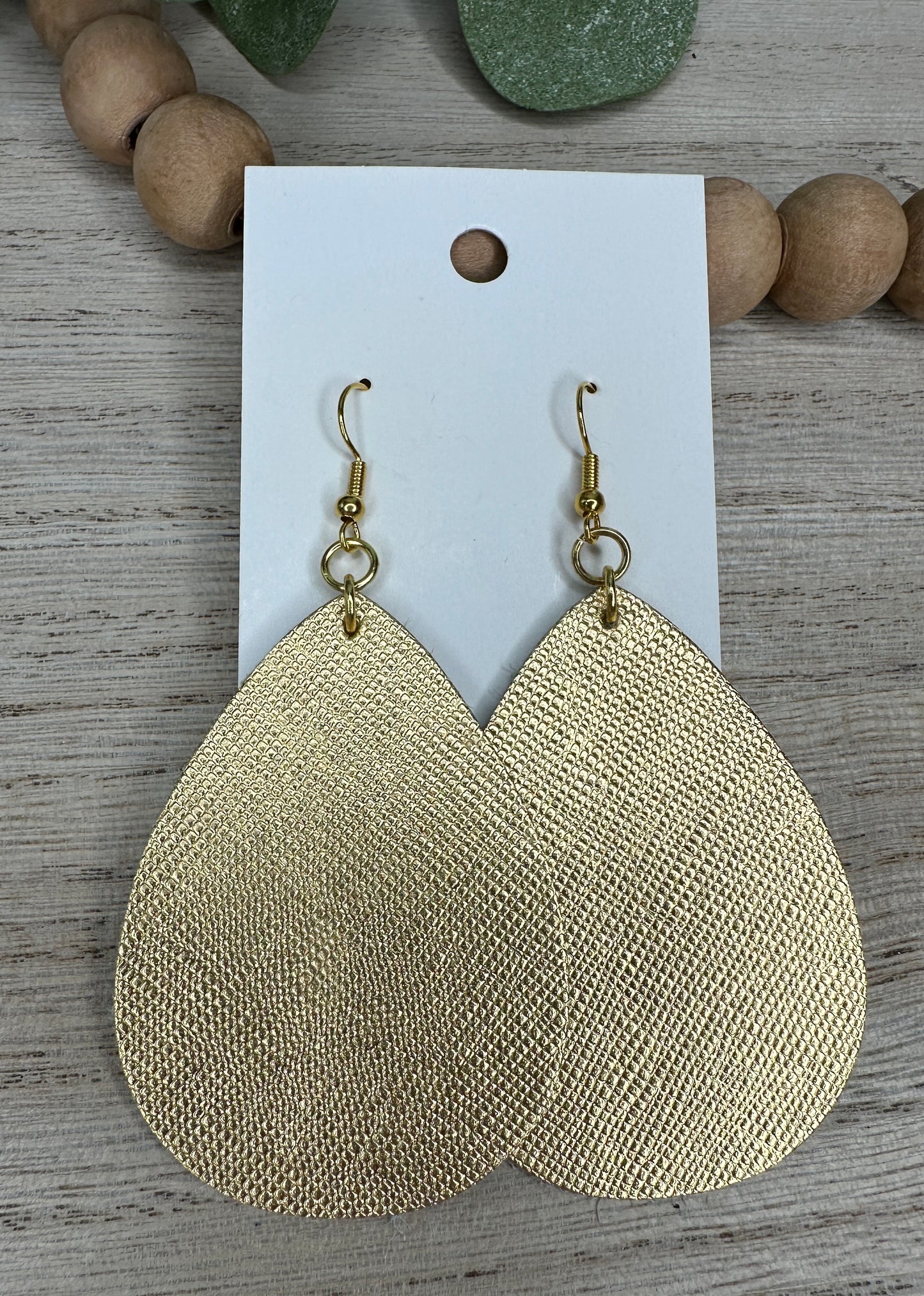 Gold Soft Textured Teardrop Earring