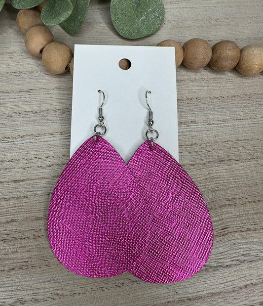 Fuchsia Soft Textured Teardrop Earring