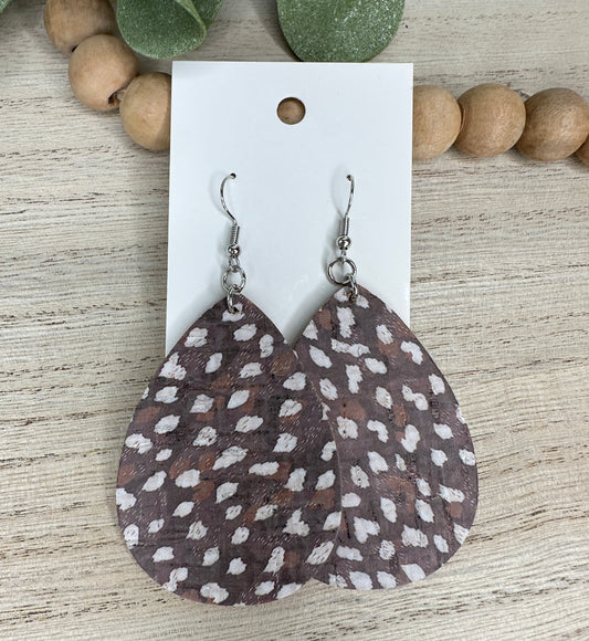 Deer Print Teardrop Earring