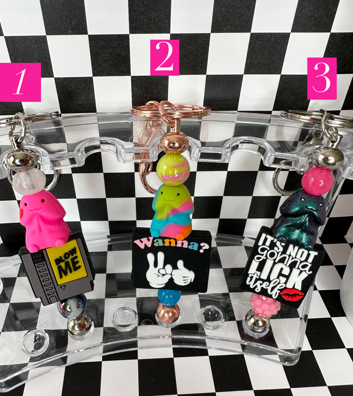 NEW Mini Richard 3D Beaded Keychains