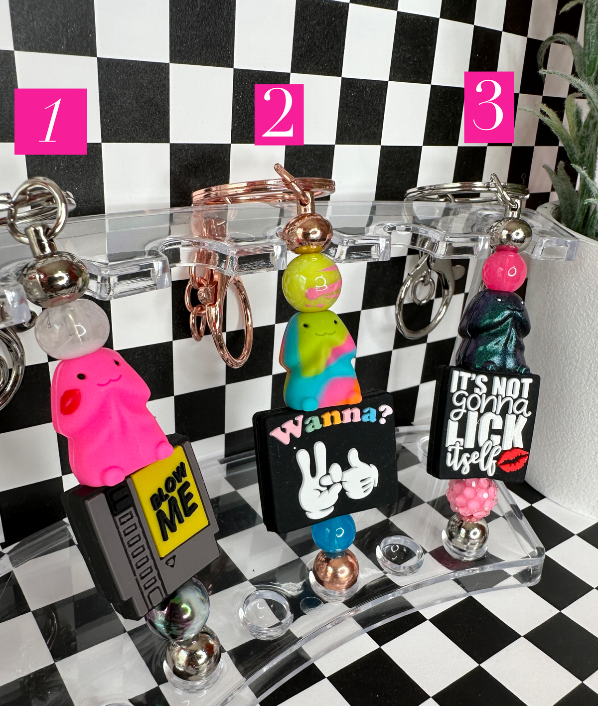 NEW Mini Richard 3D Beaded Keychains