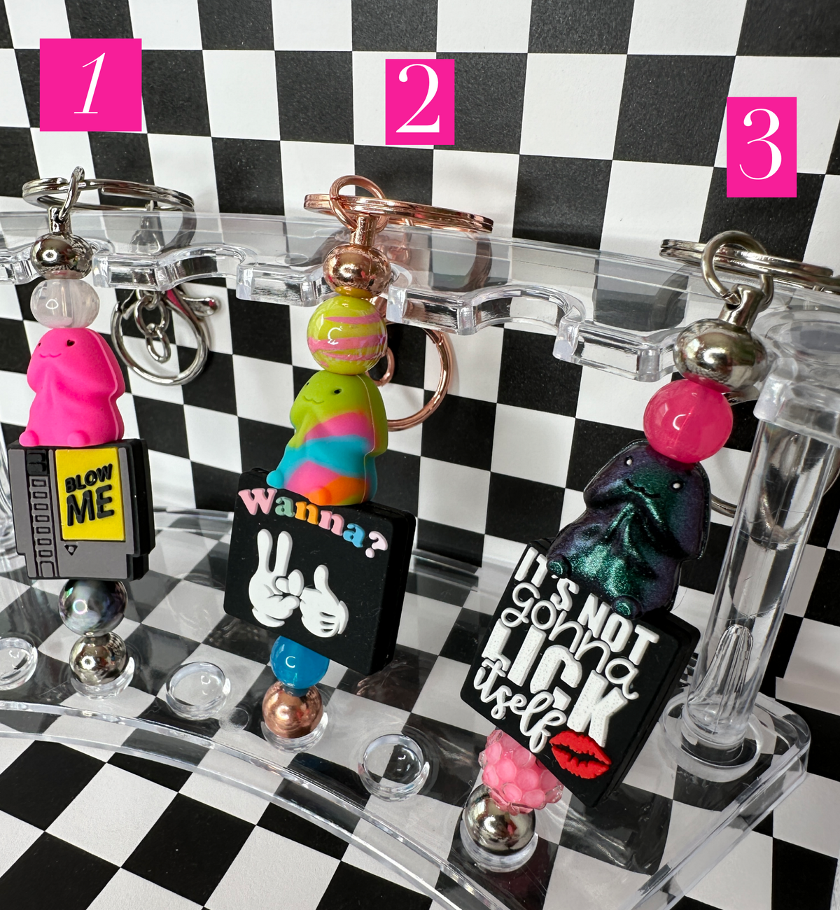 NEW Mini Richard 3D Beaded Keychains