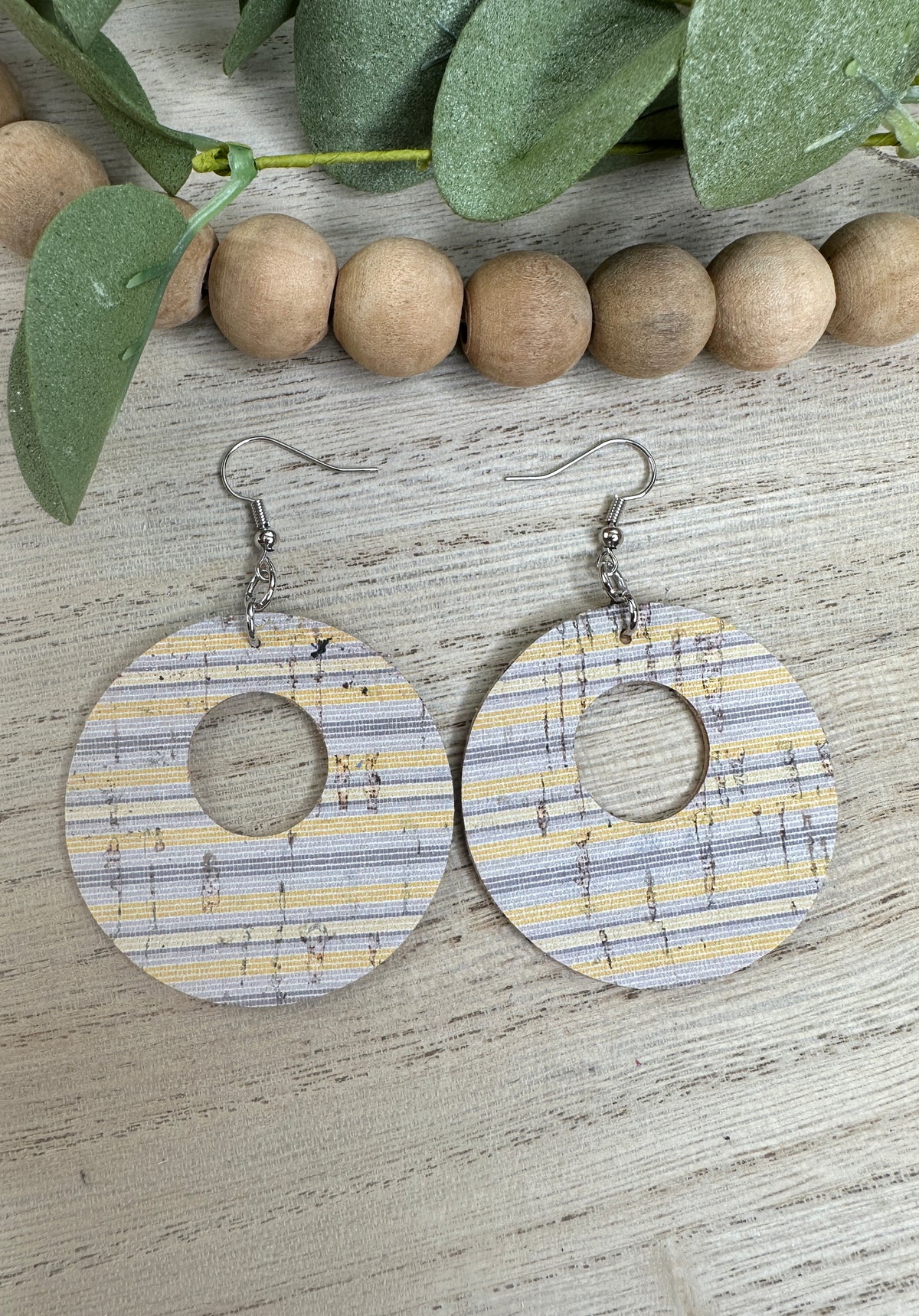 Striped Round Cutout Earring