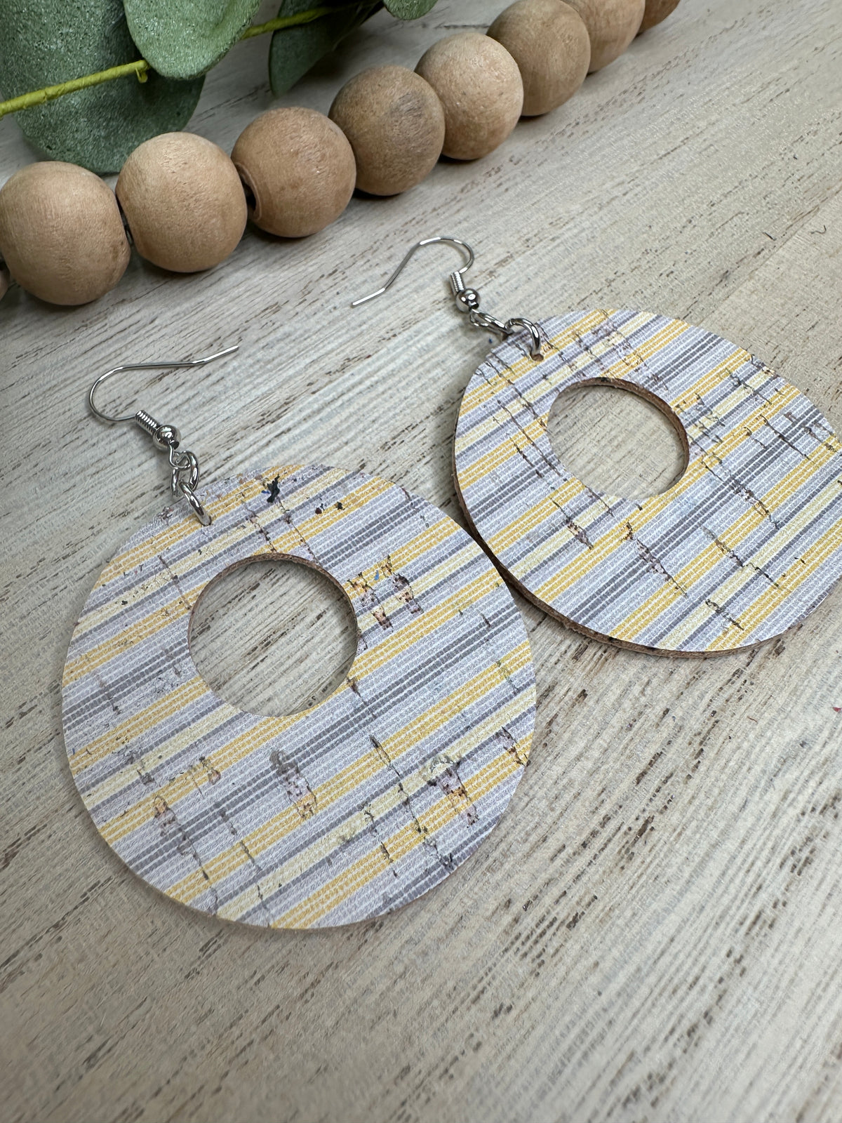 Striped Round Cutout Earring