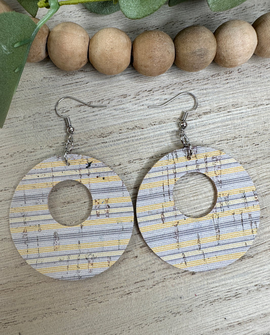 Striped Round Cutout Earring