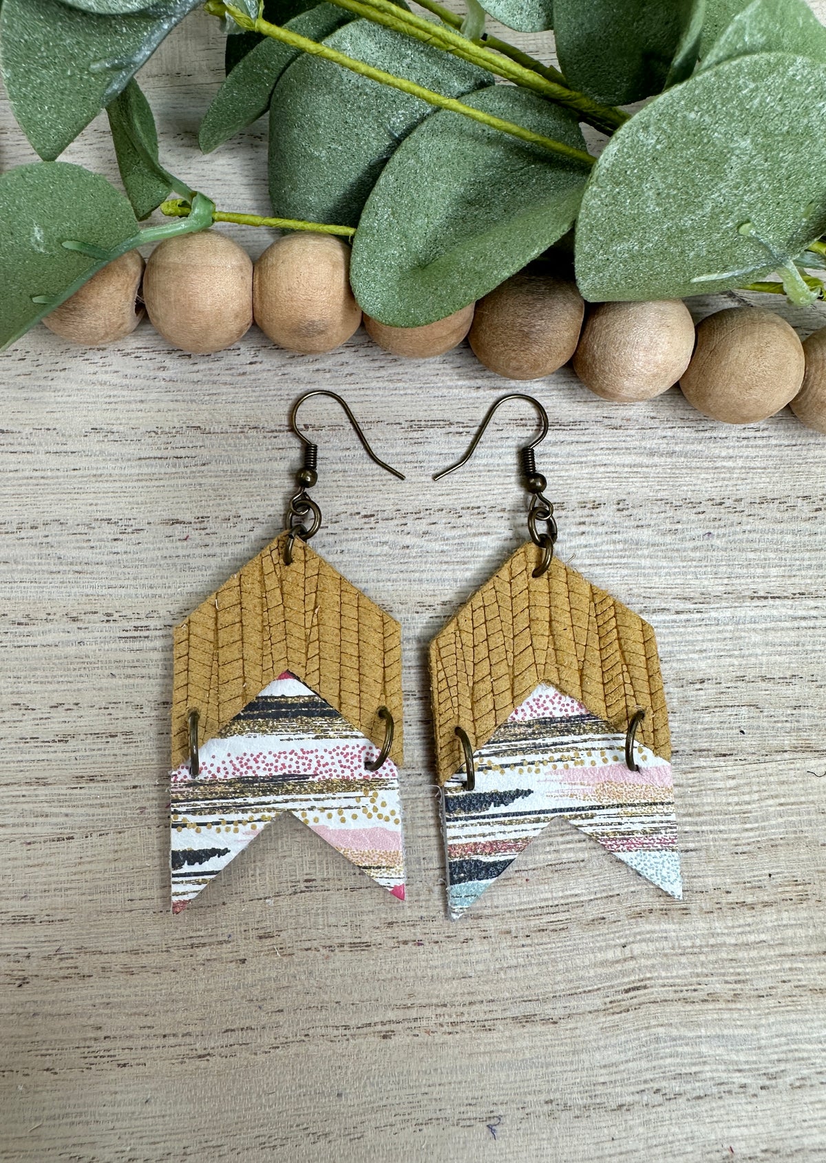 Mustard Brushstrokes Arrow Earring