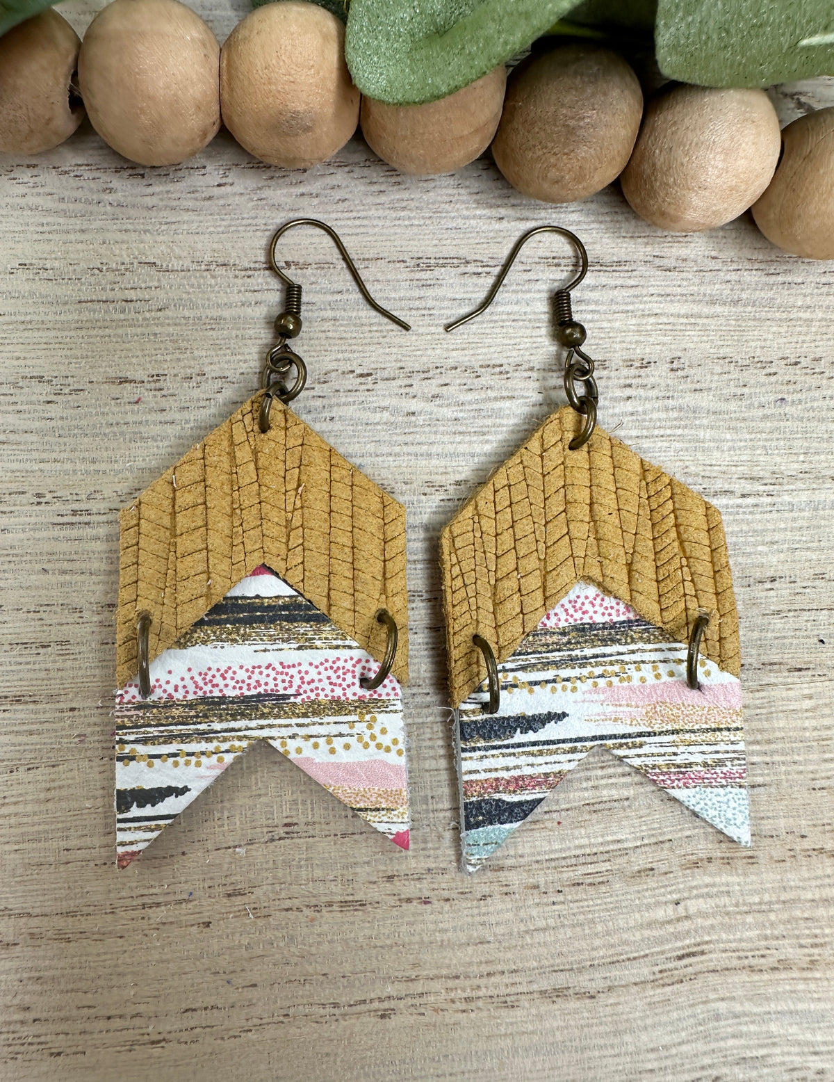 Mustard Brushstrokes Arrow Earring