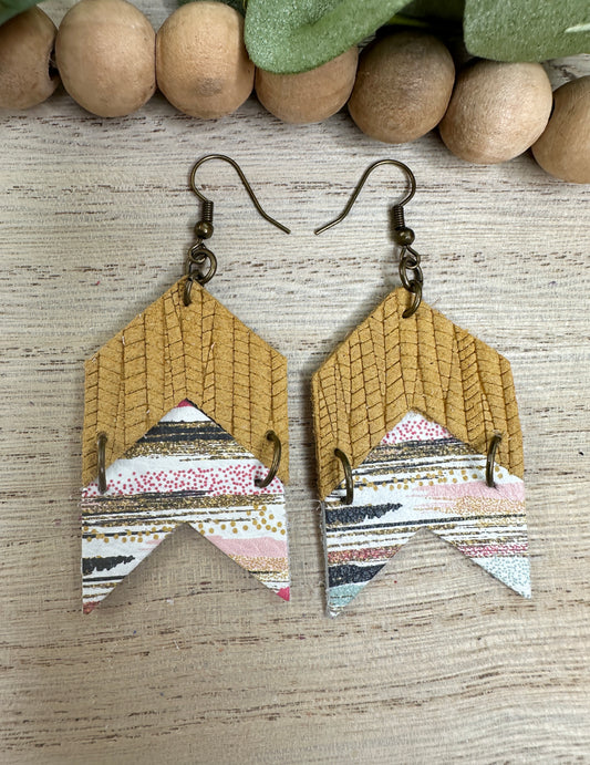 Mustard Brushstrokes Arrow Earring